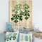 Designart - Vintage Green Leaves Plants II - Traditional Print on Natural Pine Wood